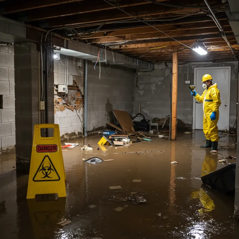 Flooded Basement Electrical Hazard in Thomasville, NC Property