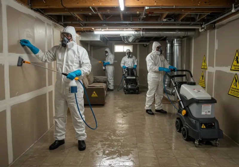 Basement Moisture Removal and Structural Drying process in Thomasville, NC